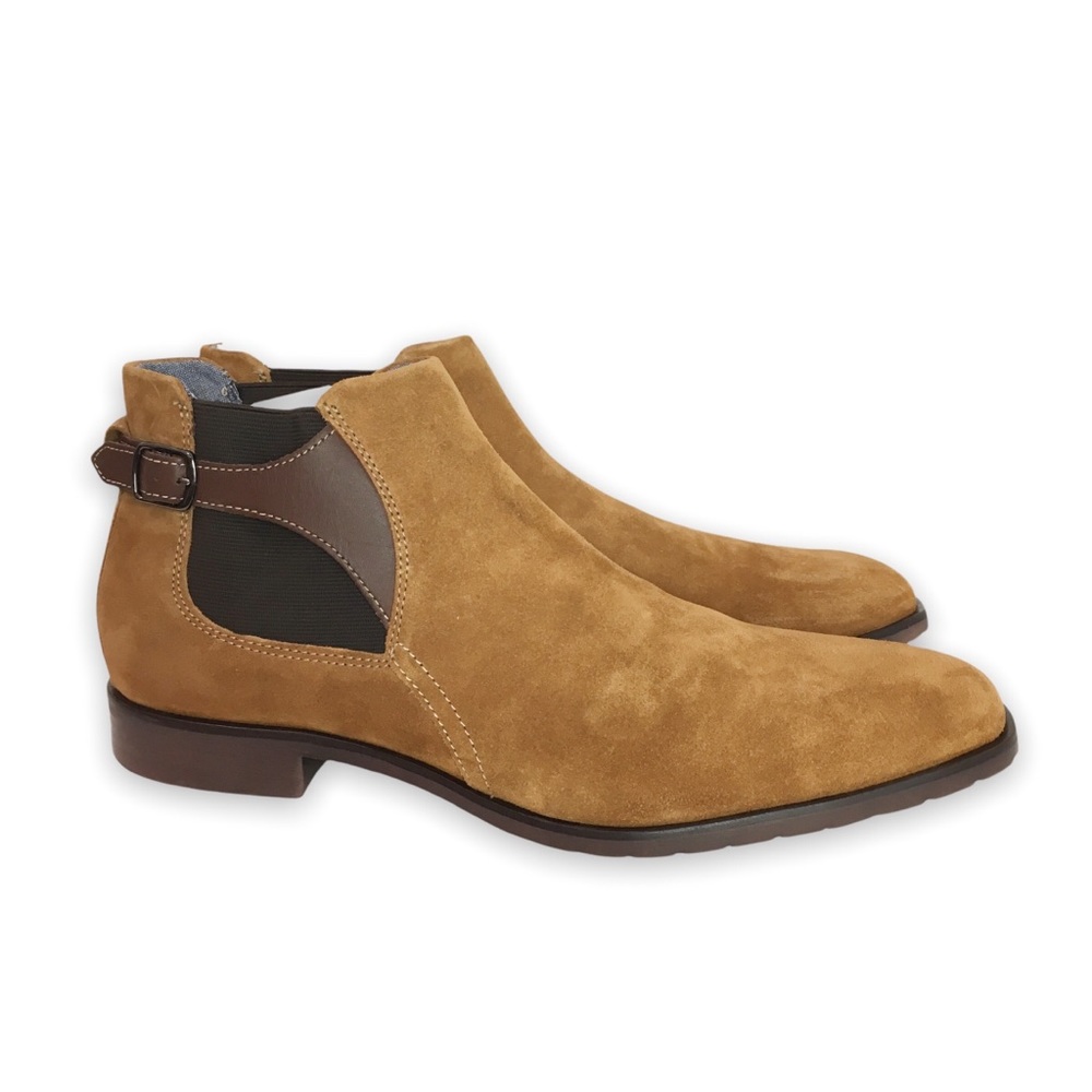 Stacy Adams Men's Roane Brown Tan Suede Leather Chelsea Boots Size 11.5 NEW